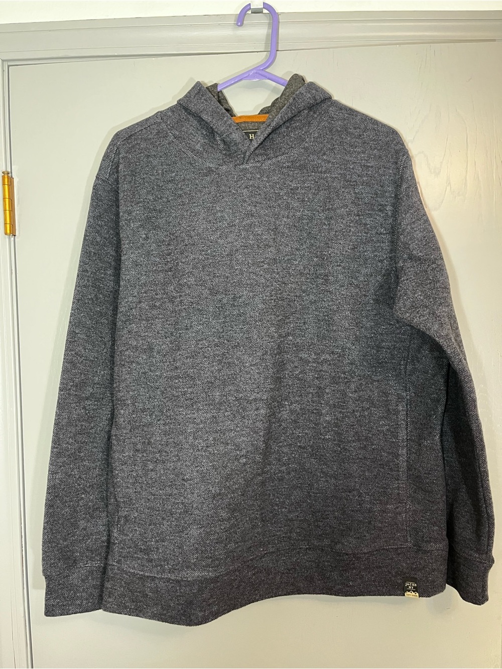 JACHS NY Men’s Charcoal Gray Wool Blend Pullover Hooded Sweater Size M